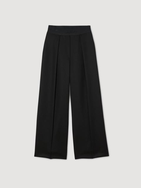 Sandro WIDE-LEG ELASTIC WAIST TROUSERS