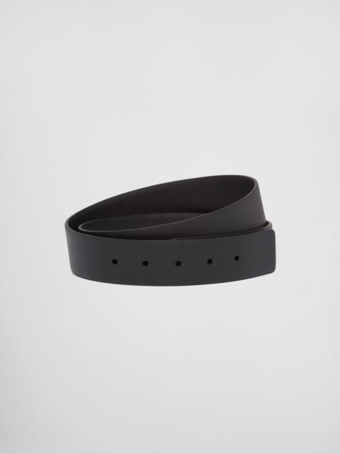 Prada Reversible Saffiano leather belt strap