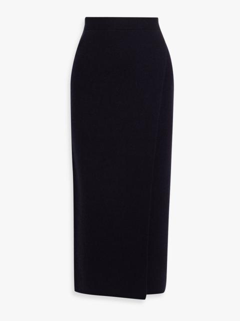 Max Mara Umbria wrap-effect wool and cashmere-blend midi skirt