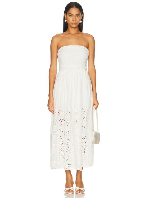 HEMANT & NANDITA Ruched Bodice Midi Dress