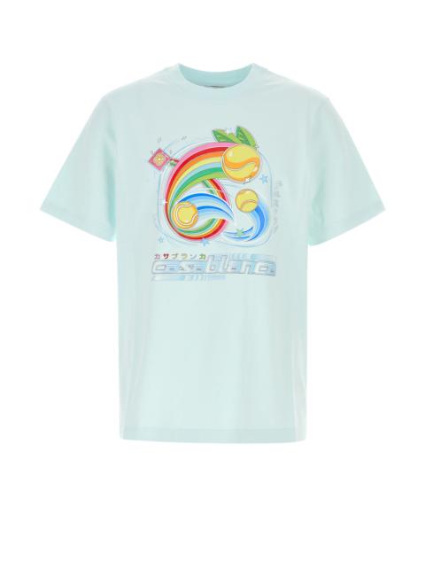 CASABLANCA Pastel light-blue cotton t-shirt