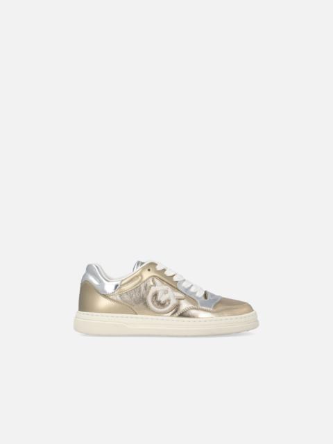 PINKO LAMINATED SNEAKERS WITH LOVE BIRDS LOGO
