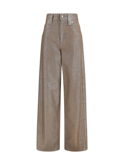 Brunello Cucinelli Brunello Cucinelli Lurex Wide-leg Jeans Beige/Silver