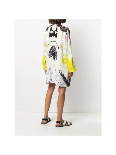 Valentino Valentino Garavani Abstract-Print Long-Sleeve Dress