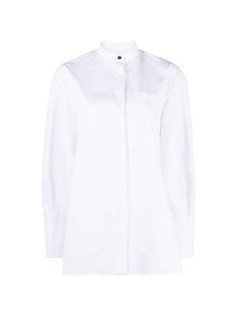 band-collar cotton shirt