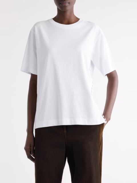 Dries Van Noten Dries Van Noten Heydu Side Button Cotton T-Shirt in White at Nordstrom