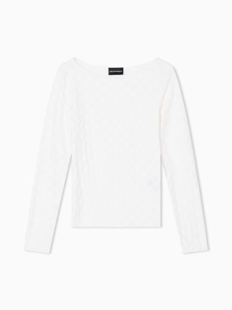 EMPORIO ARMANI JACQUARD JERSEY JUMPER WITH A GEOMETRIC PATTERN