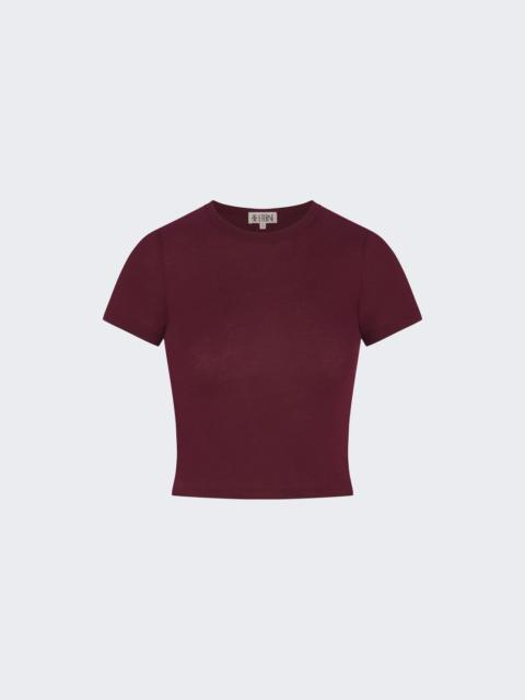 ÉTERNE Short Sleeve Baby Tee Oxblood