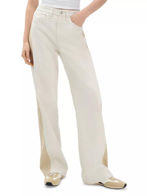 rag & bone Logan High Rise Spliced Wide Leg Jeans in Twostone