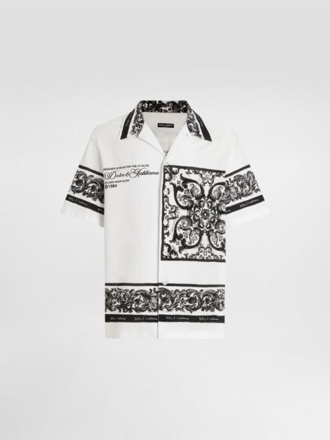Dolce & Gabbana Majolica-print hawaii double piqué shirt