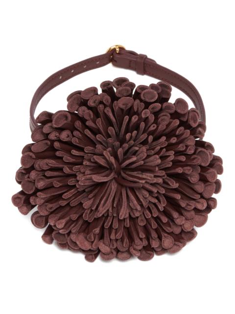 Alaïa Burgundy Leather Flower Choker