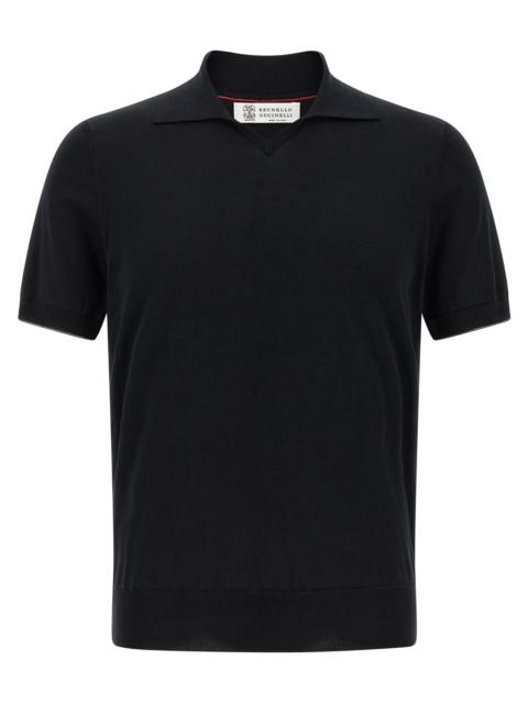 Brunello Cucinelli Cotton Shirt Polo Black