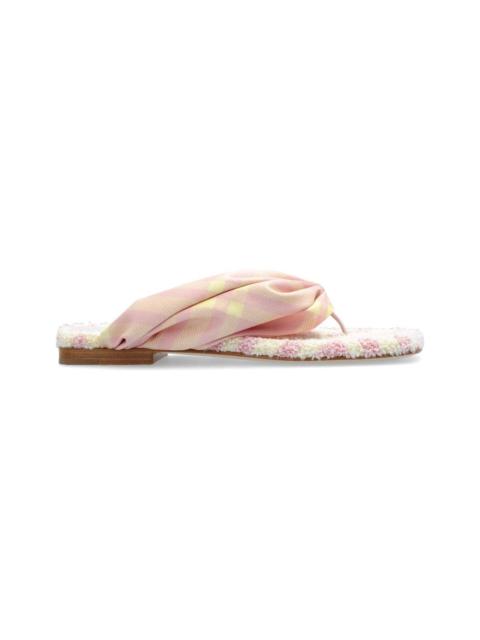 Burberry Check Printed Open-toe Flat Sandals