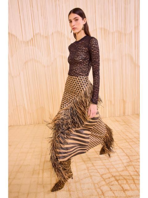 ULLA JOHNSON Arden Asymmetric Fringe Skirt