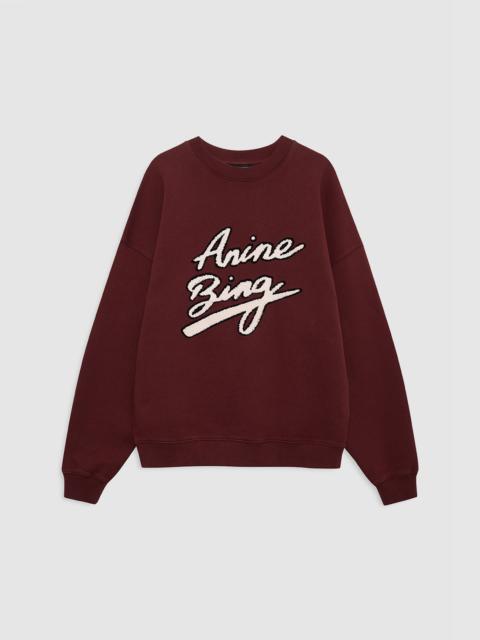 ANINE BING Miles Sweatshirt Chenille Signature - Cabernet