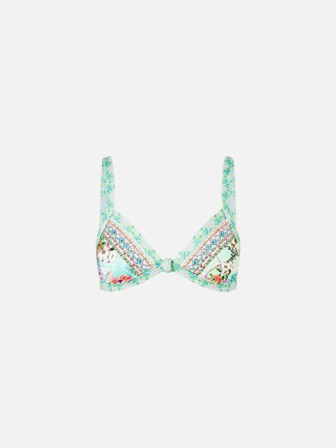CAMILLA TRIANGLE BIKINI TOP WITH KNOT FRONT