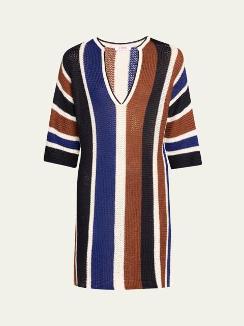 ERES Diego Striped Knit Mini Dress