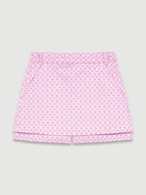 maje Jacquard skirt-effect shorts