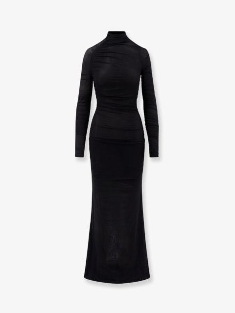 Other Designers Amazuìn Dakota Sheer Stretch Tulle Maxi Dress Black