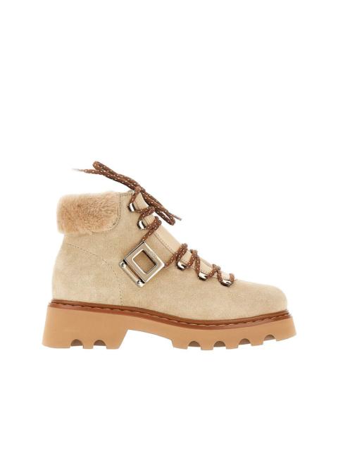 Roger Vivier 'VIV' RANGERS TRUCK' SUEDE LEATHER BOOTS