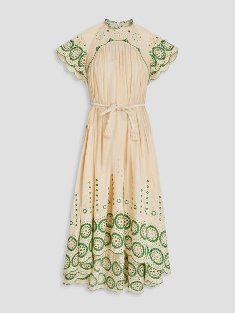 Zimmermann Broderie anglaise cotton midi dress