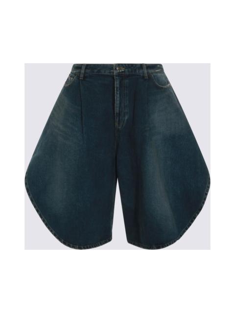 BALENCIAGA Dark Blue Cotton Denim Shorts