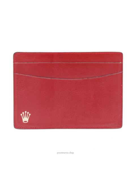 ROLEX Rolex Card Holder Wallet - Red Leather