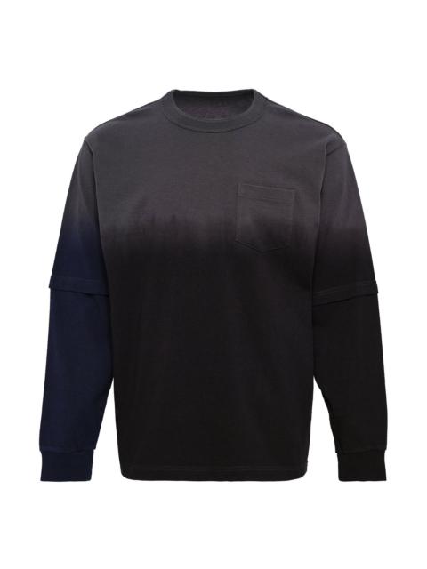 sacai Garment Dye Cotton Jersey Long Sleeve Tee