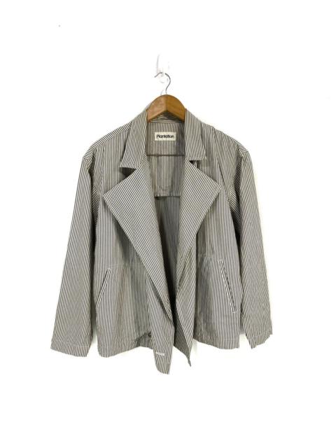 Other Designers Issey Miyake Plantation Stripe Jacket Double Collar Design