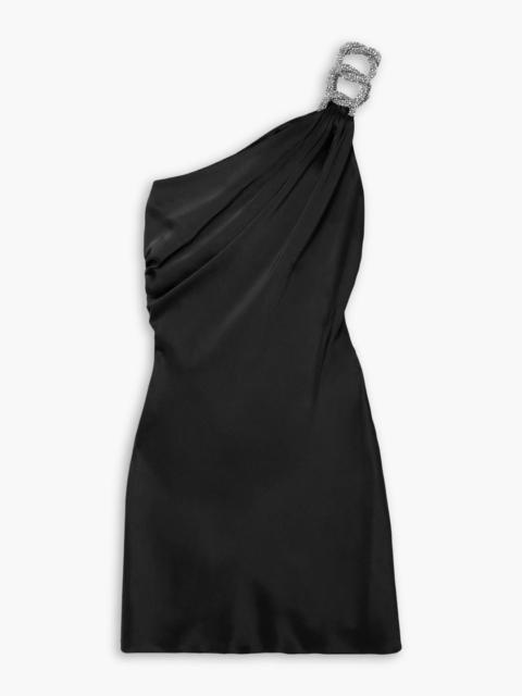 Stella McCartney Falabella one-shoulder crystal-embellished satin mini dress