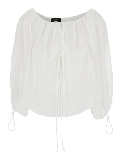 THE ANDAMANE - The Andamane Women 'Wilma' White Top With Long Balloon Sleeves In Cotton Woman