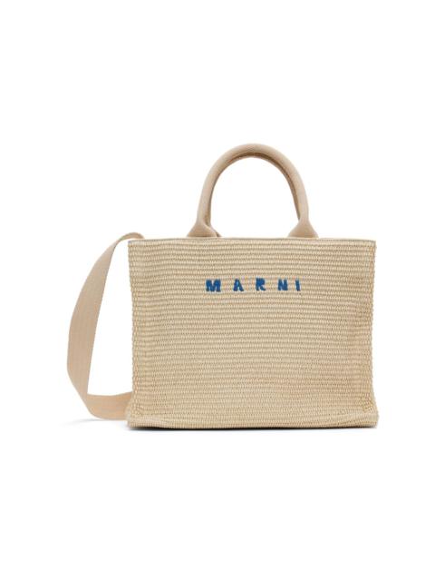 Off-White Raffia-Effect Small Tote