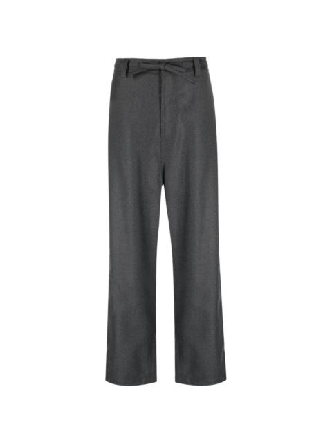 straight-leg wool trousers