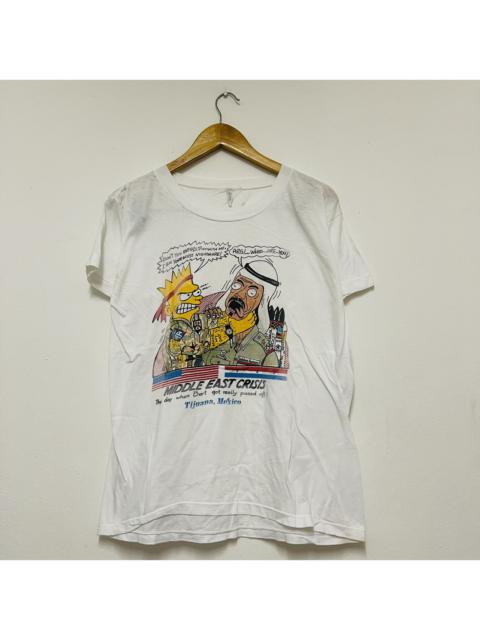 Other Designers Vintage - Vintage 80’s Bart Simpson “ Middle East Crisis T-Shirt