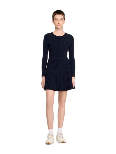 Sandro SANDRO Fine knit cardigan in Navy Blue at Nordstrom