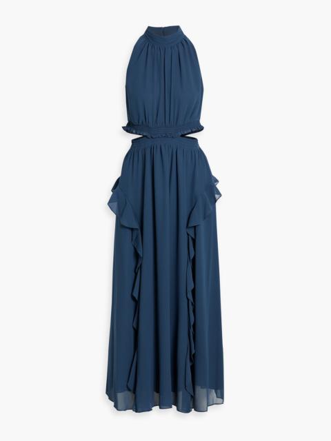 DIANE VON FURSTENBERG Rob cutout ruffled chiffon maxi dress