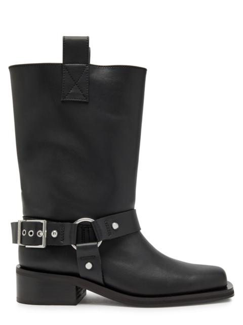 GANNI Ganni 40 Faux Leather Mid-calf Biker Boots