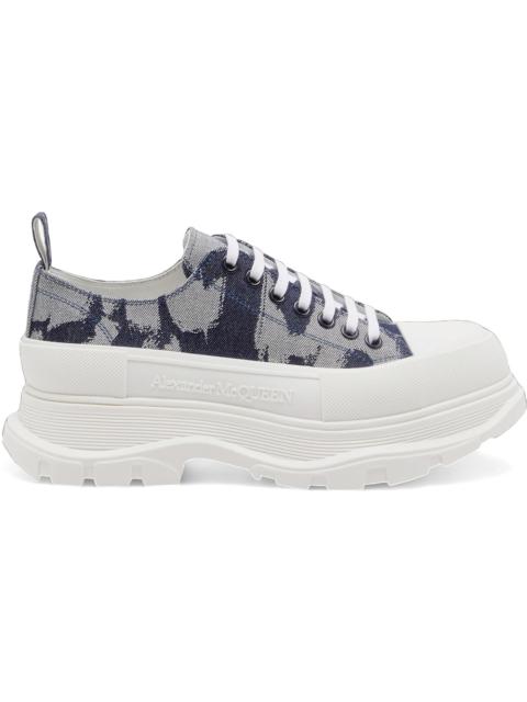 Alexander McQueen Alexander McQueen Tread Slick Low Lace-Up Graffiti Print Indigo White