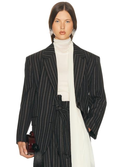 HELSA Stripe Twill Boyfriend Blazer