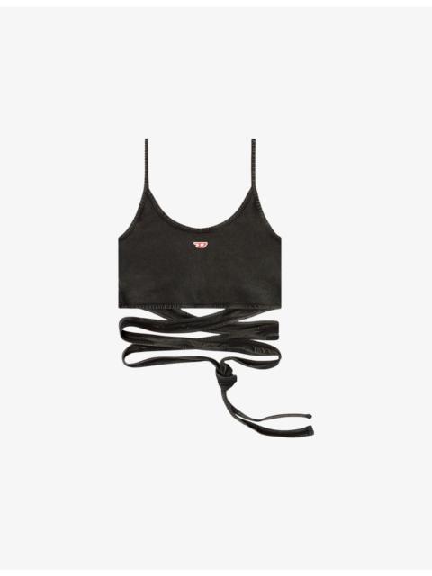 Diesel T-Leya-Tail Wrap-Around Cotton-Jersey Top