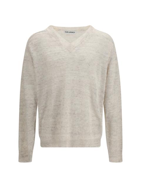 Our Legacy Our Legacy Rue V-neck Soft Cyclone Linen Sweater