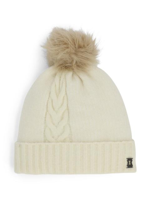 SPYDER Womens Plait Pom Hat - White
