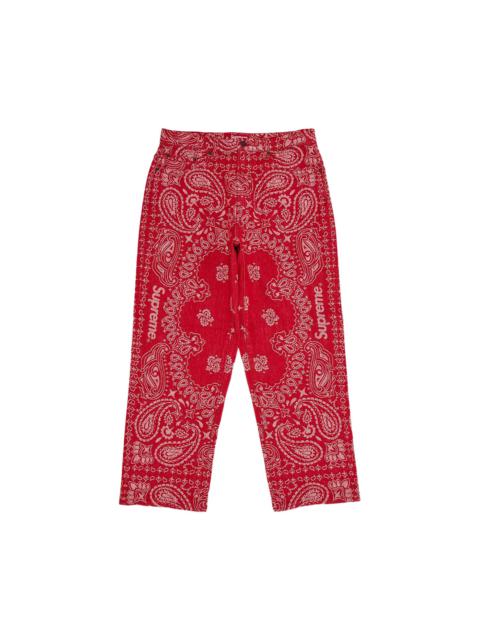 Supreme Supreme Bandana Jacquard Baggy Jean 'Red'