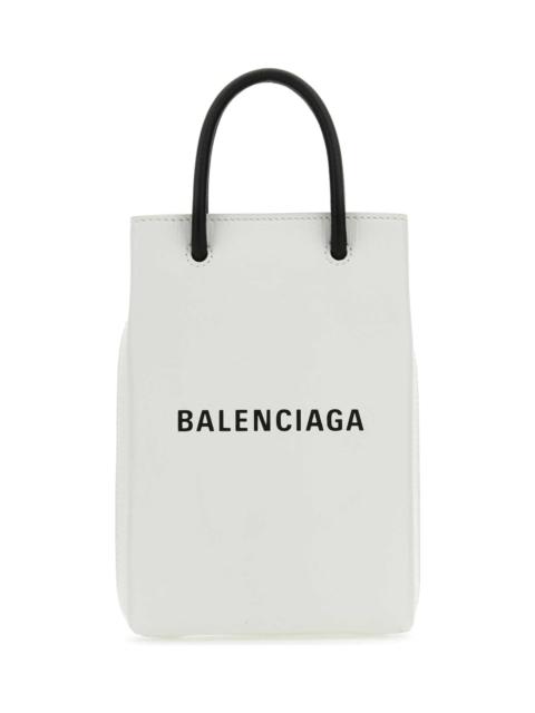 BALENCIAGA White Leather Phone Case