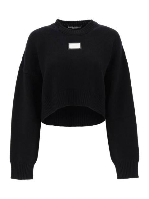 Dolce & Gabbana Logo Plaque Cropped Sweater Women