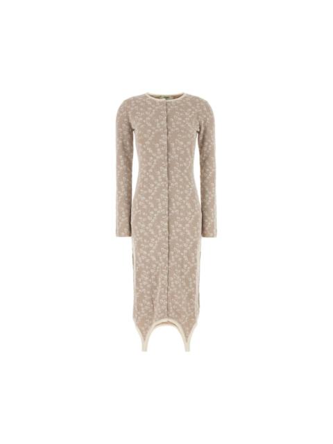 FENDI FENDI Embroidered Cotton Blend Dress New & Authentic (Women'