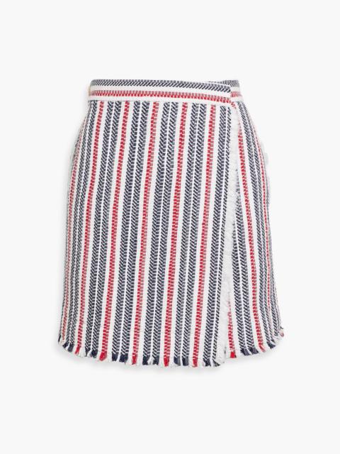 Thom Browne Skirt-effect striped jacquard shorts