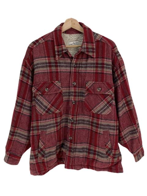 Other Designers VINTAGE FLANNEL TARTAN PLAID BUTTON ON SHERPA JACKET