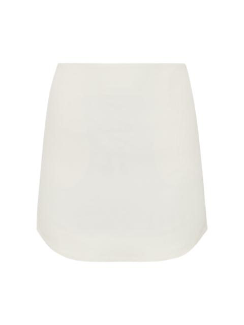 JW Anderson Curved Poplin Mini Skirt white