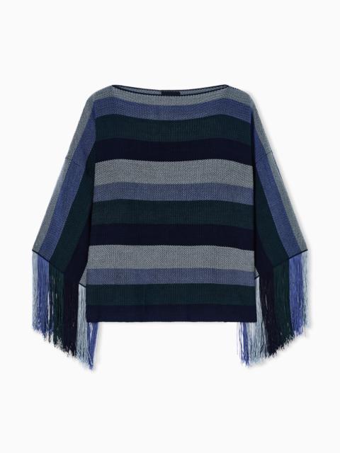 GIORGIO ARMANI ASV VISCOSE JUMPER WITH FRINGES